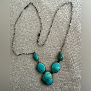5 stone genuine turquoise necklace